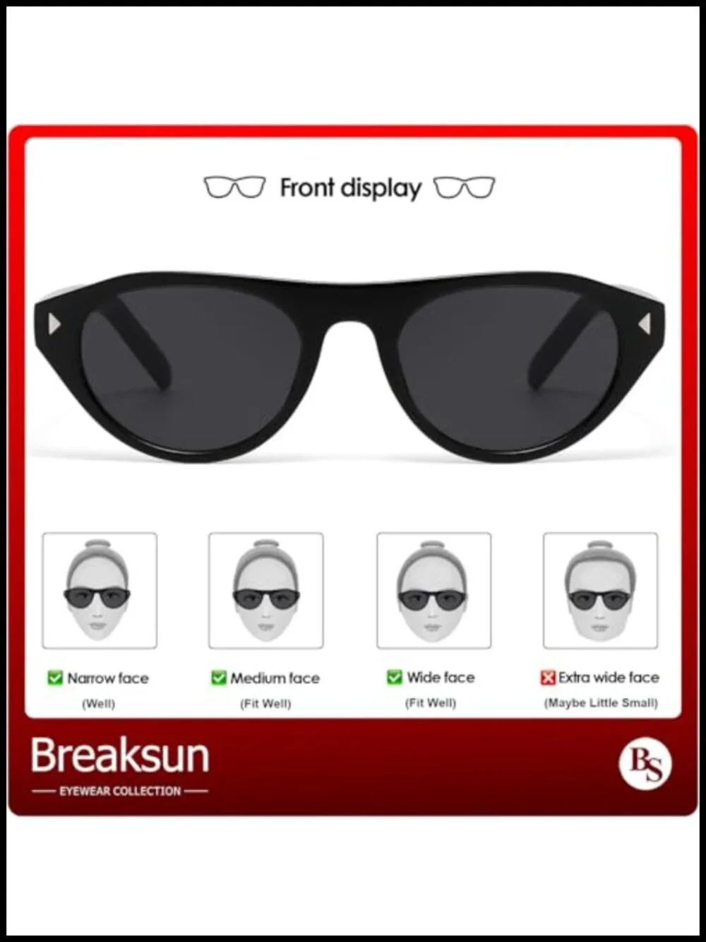 Retro Oval Cat-eye Sunglasses UV400 Protection Non-Polarized Plastic Frame